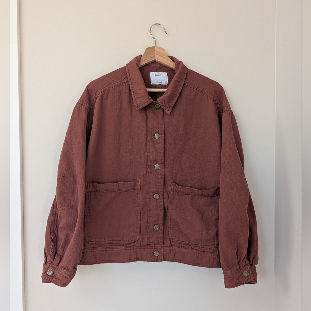 Old Navy Canvas Crop Utility Jacket Sedona Chore Coat XL